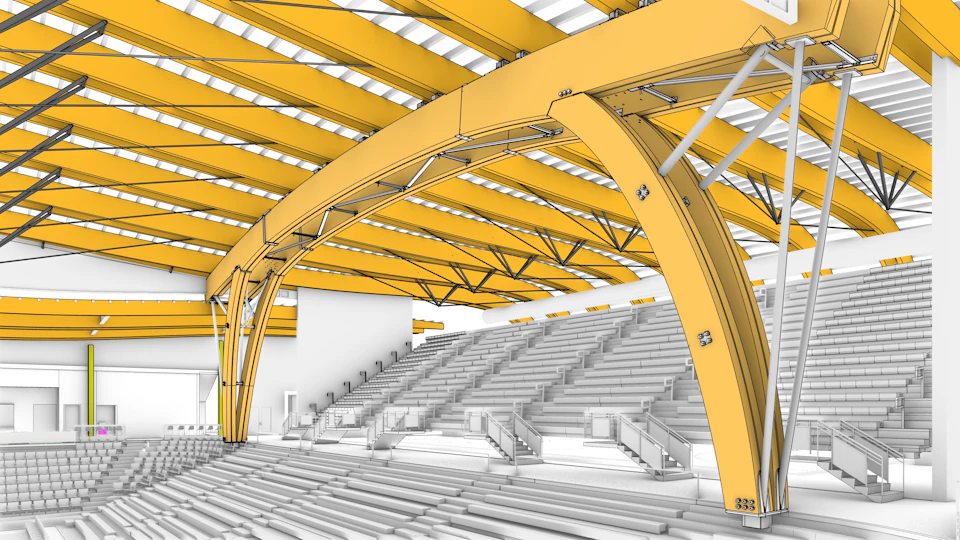 Three-dimensional structural model of Idaho Central Credit Union Arena