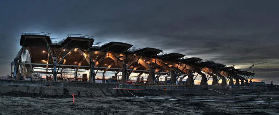 Richmond Olympic Oval roof during construction