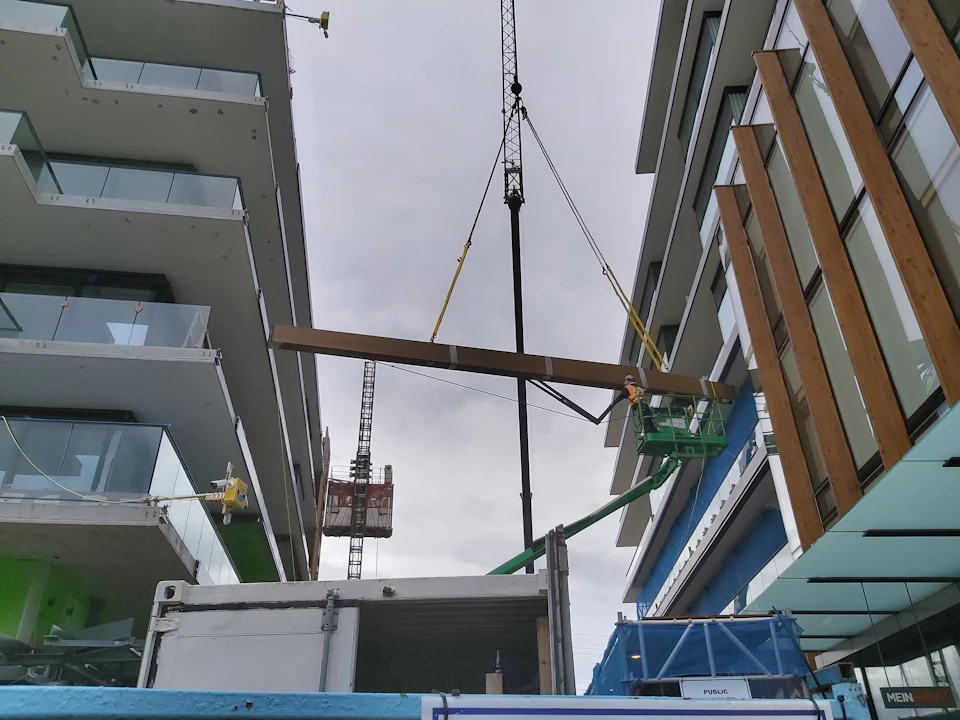Structure for Ambleside Galleria Canopy during installation