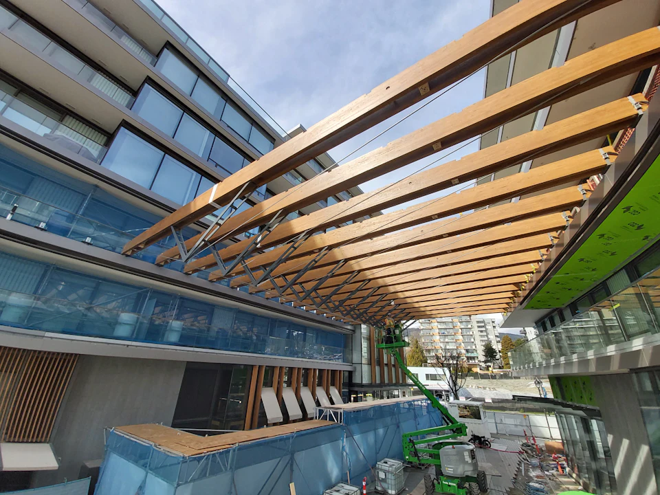 Structure for Ambleside Galleria Canopy during installation