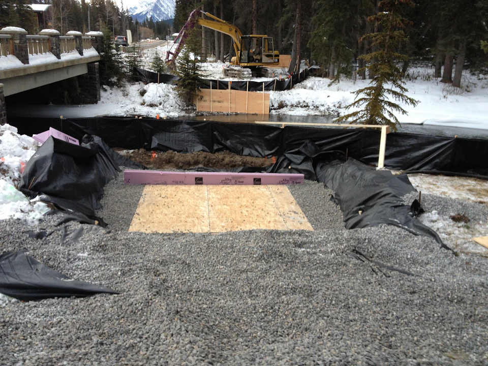 Structure for Banff Legacy Trail Bridge during installation