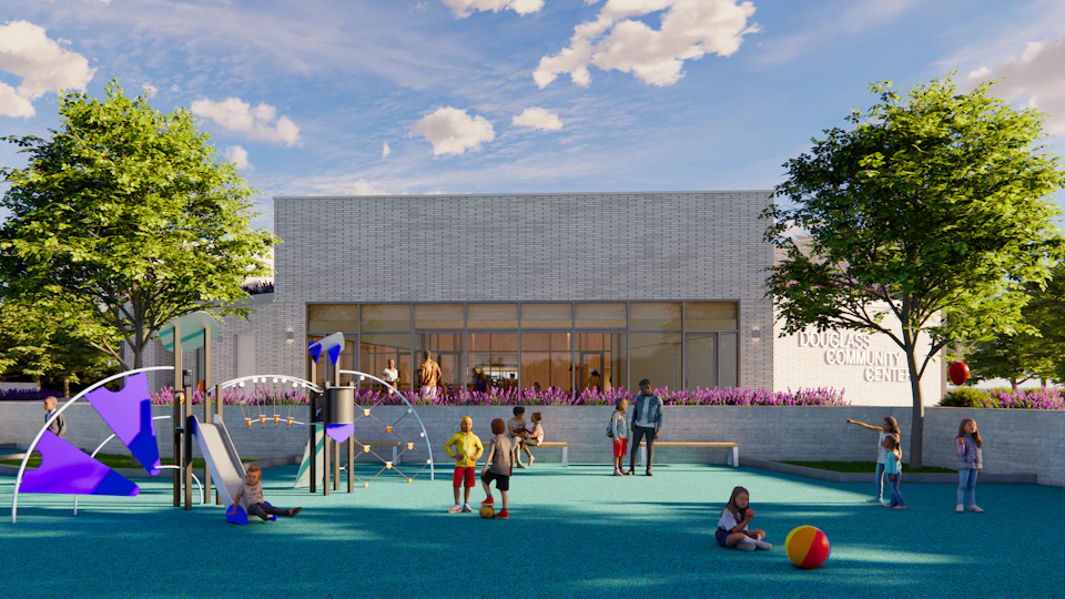 Playground rendering at Douglass Community Center