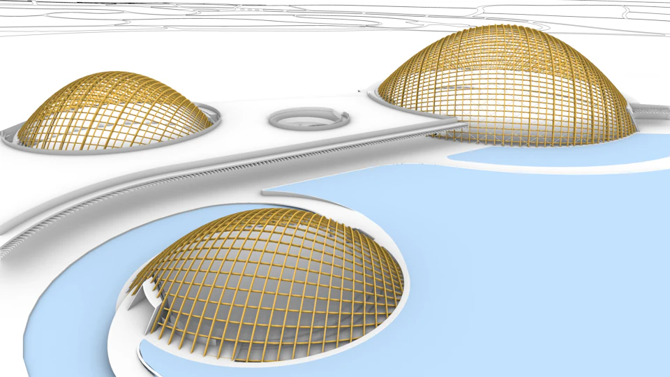Three-dimensional model of Taiyuan Botanical Garden Domes