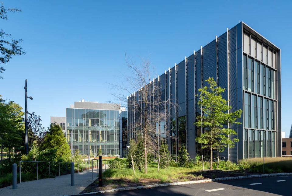 Completed view of Princeton University Briger Hall, Commons, and School of Engineering & Applied Science
