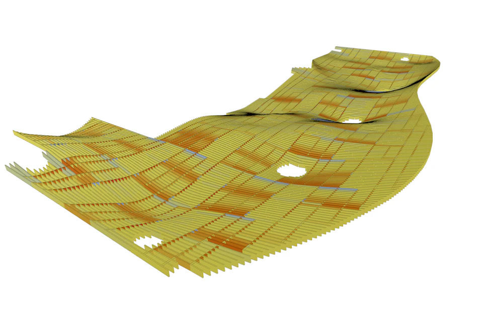 Three-dimensional model of the Waiea Tower timber soffit