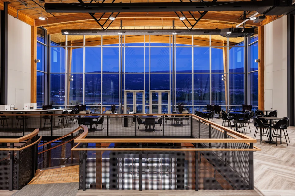 Wood structure and glazing at KF Aerospace Centre for Excellence