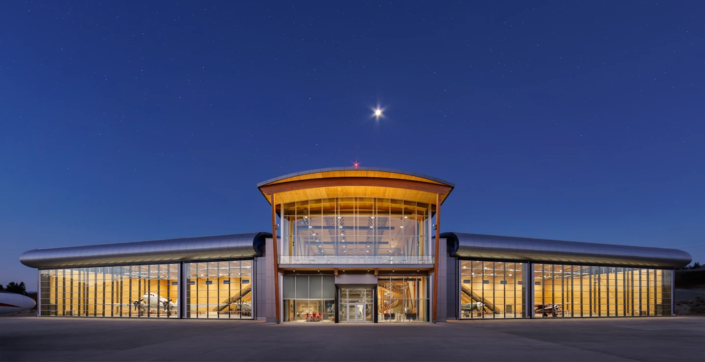 KF Aerospace Centre for Excellence at night