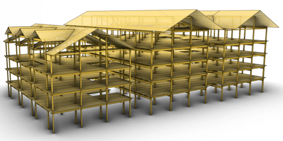 Three-dimensional structure model of Nashville Warehouse Company Office