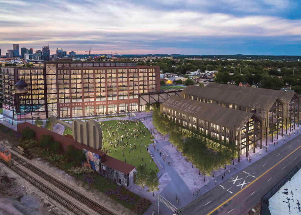 Aerial rendering of Nashville Warehouse Company Office