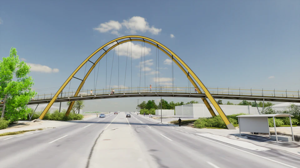 Architectural rendering of the arched Galloping Goose Overpass