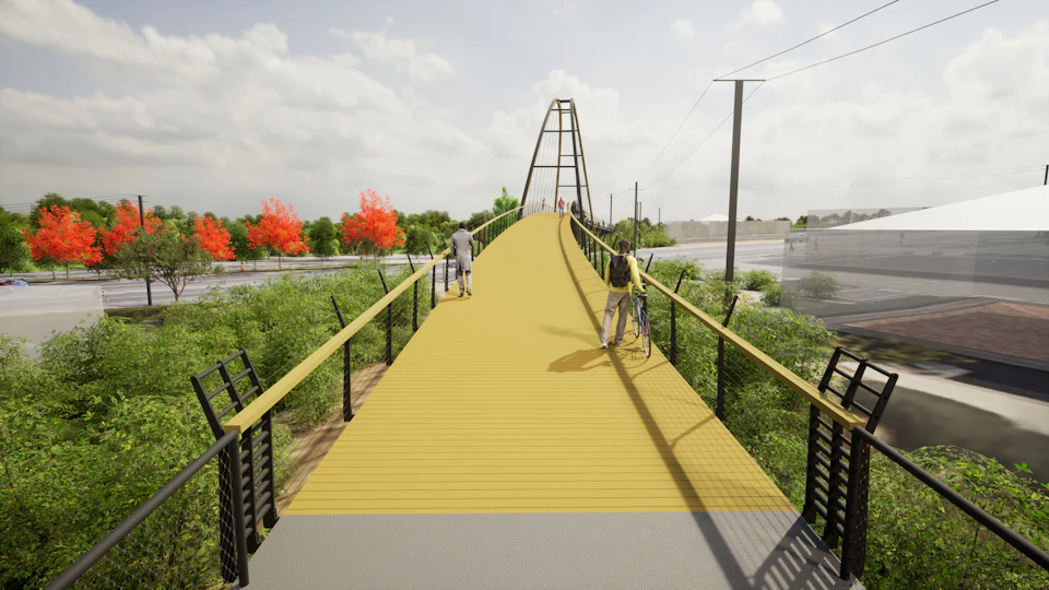 Architectural rendering of the path across Galloping Goose Overpass