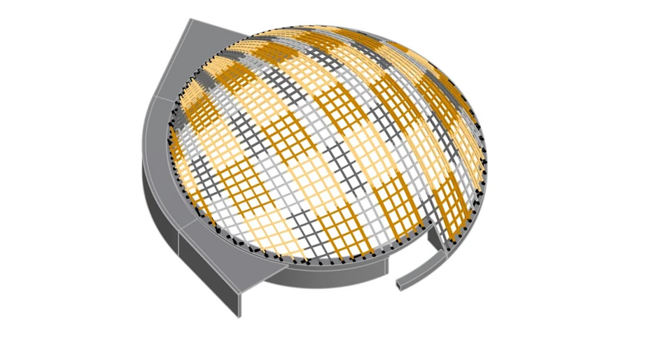 Three-dimensional section model of a Taiyuan Botanical Garden dome