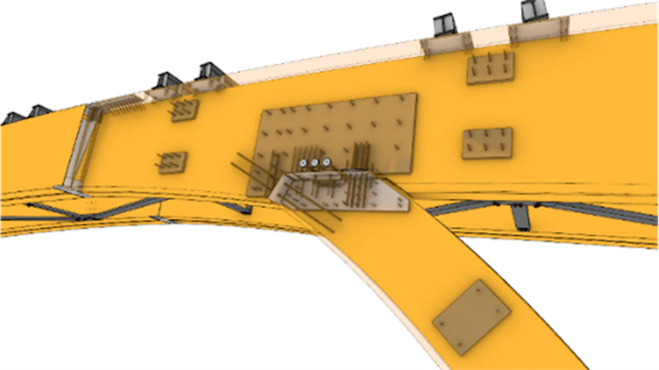 Steel connection diagram for Idaho Central Credit Union Arena