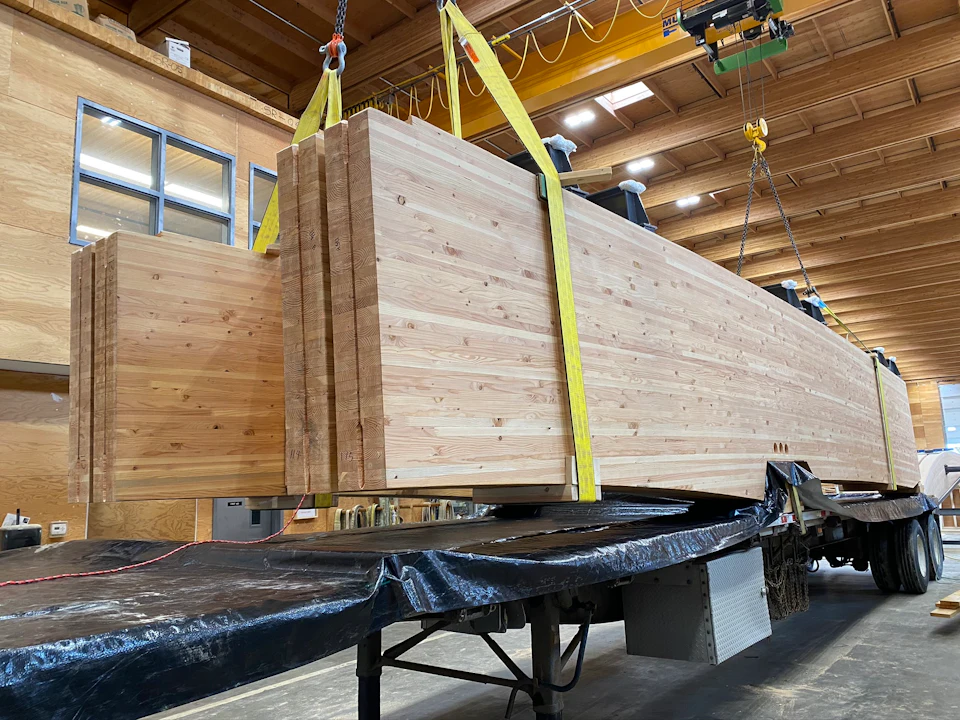 Components for Idaho Central Credit Union Arena during shop fabrication
