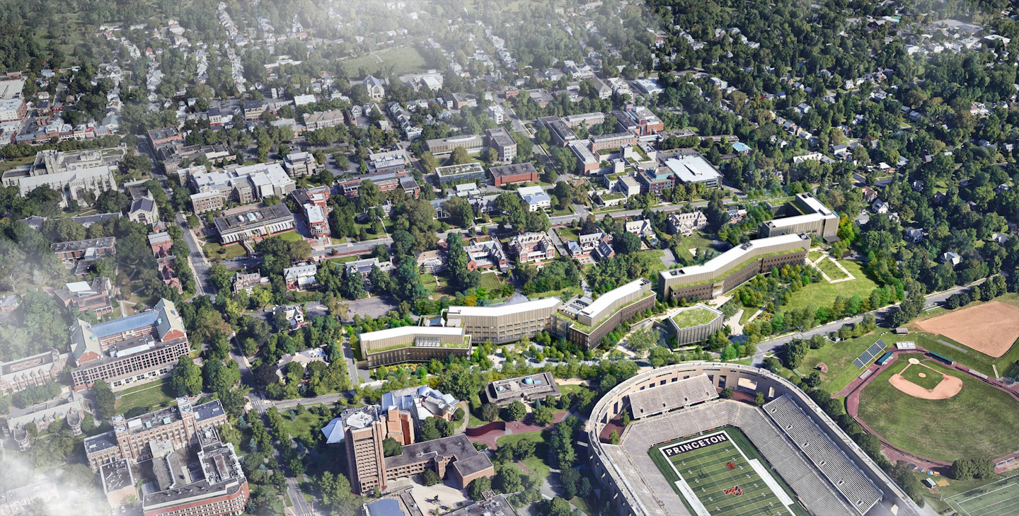 Architectural rendering of Princeton University Briger Hall, Commons, and School of Engineering & Applied Science