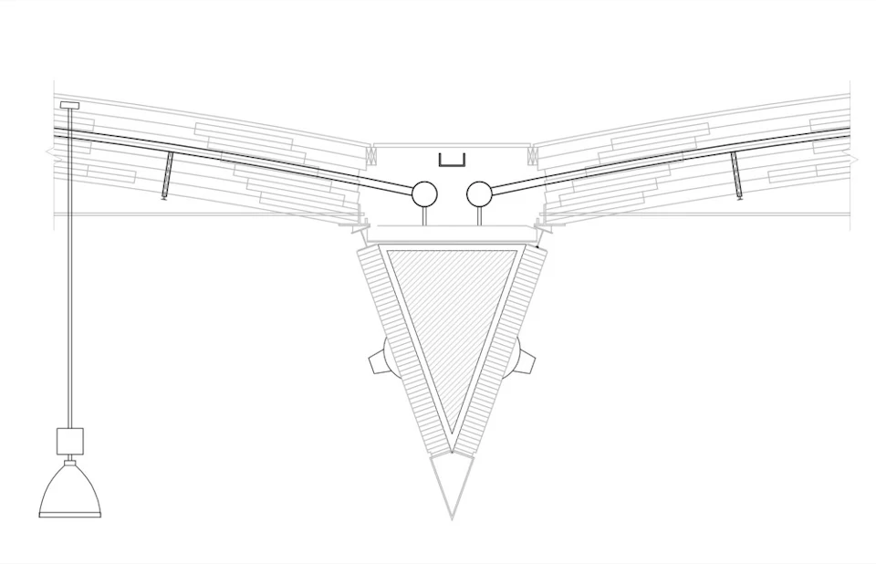 Section drawing through the Richmond Olympic Oval roof