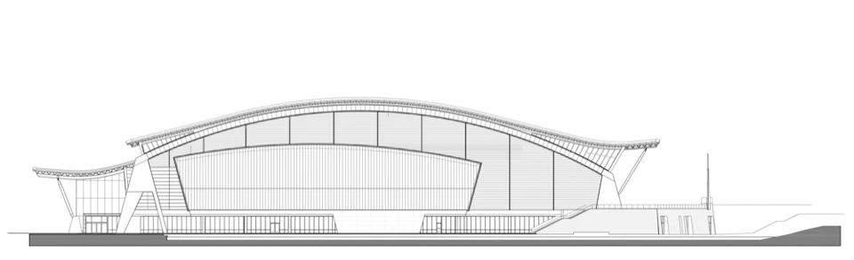 Building section through Richmond Olympic Oval