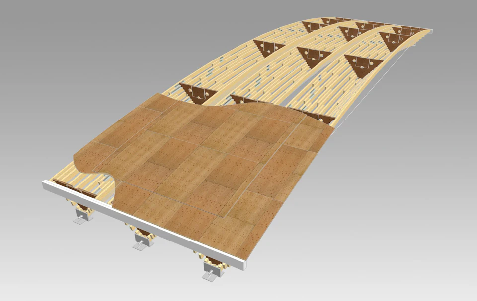 Three-dimensional model of a Richmond Olympic Oval roof bay