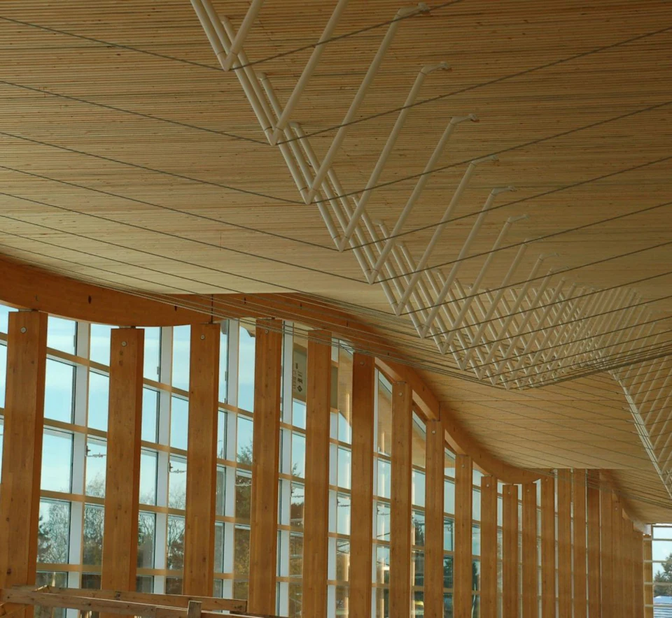 Roof structure at Samuel Brighouse School Atrium Roof