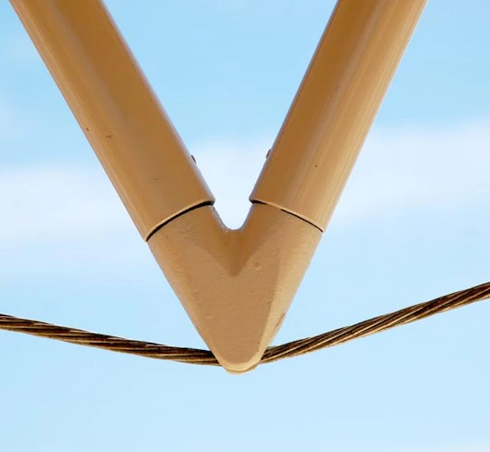 Forked wood column connection at Samuel Brighouse School atrium