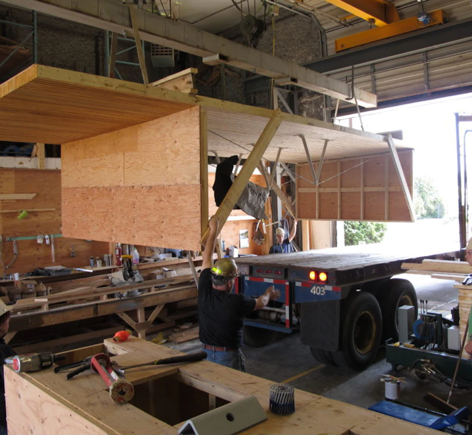 Components for Samuel Brighouse School Atrium Roof during shop fabrication