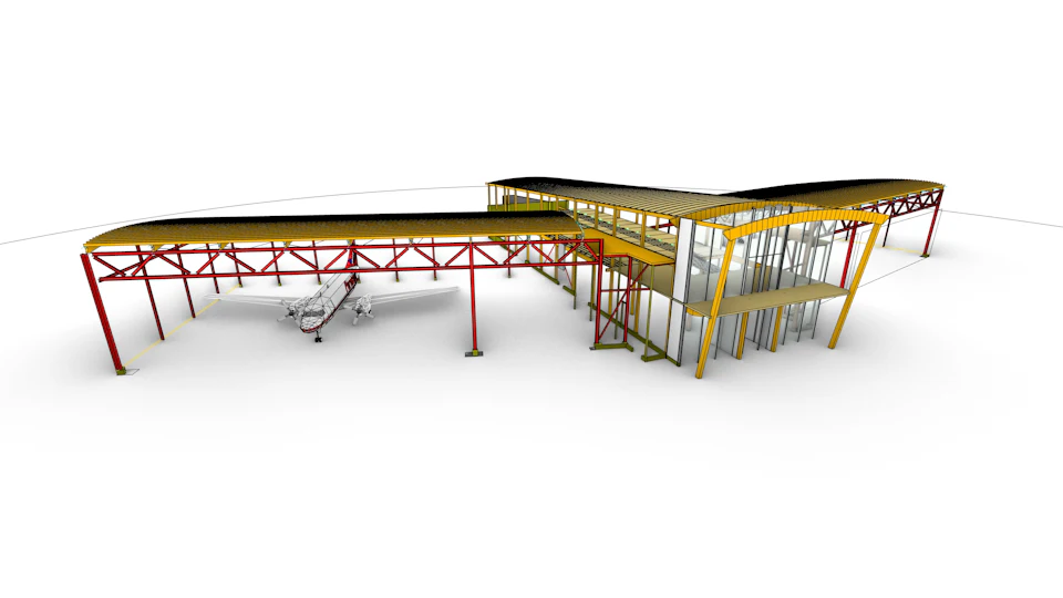 Cutaway building model of KF Aerospace Centre for Excellence
