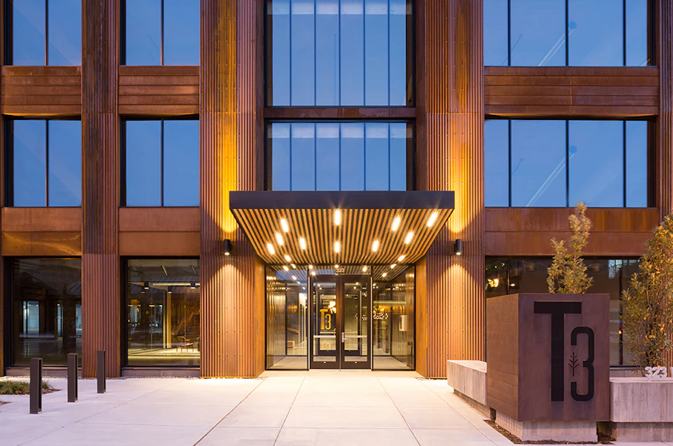 Exterior entrance of T3 Minneapolis