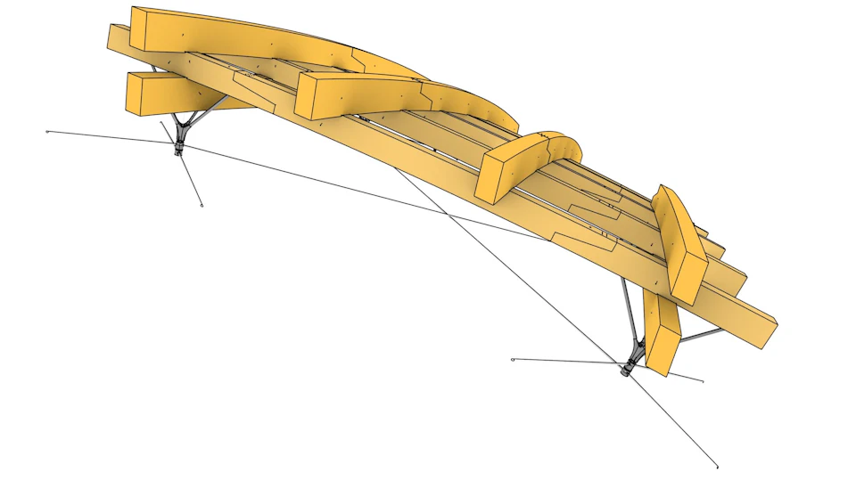 Digital model of a dome roof connection at Taiyuan Botanical Garden