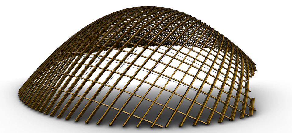Three-dimensional structural model of a Taiyuan Botanical Garden dome