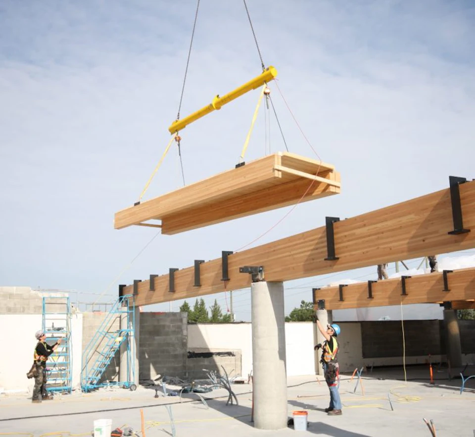 Structure for Trail Appliances Headquarters during installation