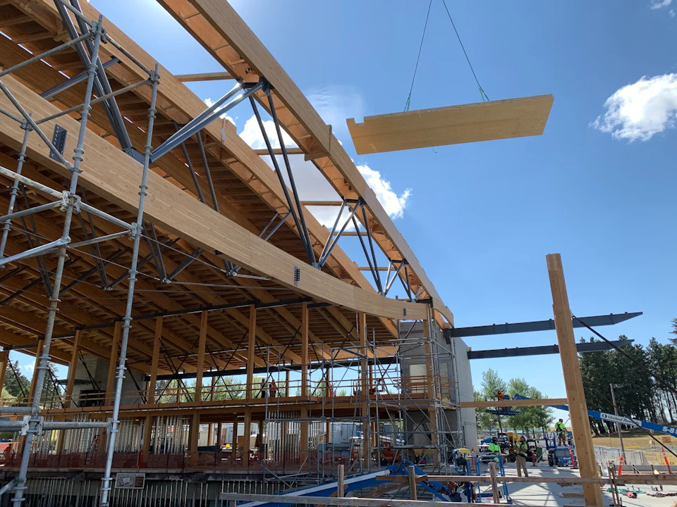 Structure for Idaho Central Credit Union Arena during installation