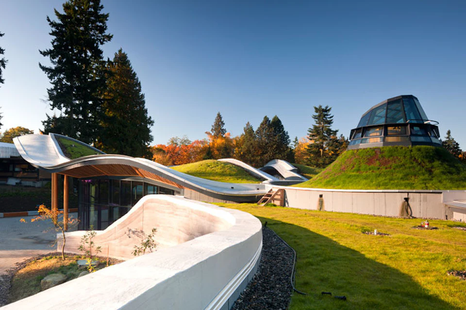 VanDusen Botanical Gardens Visitor Centre within the garden landscape