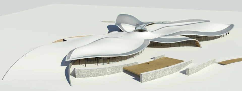 Physical form model of VanDusen Botanical Gardens Visitor Centre