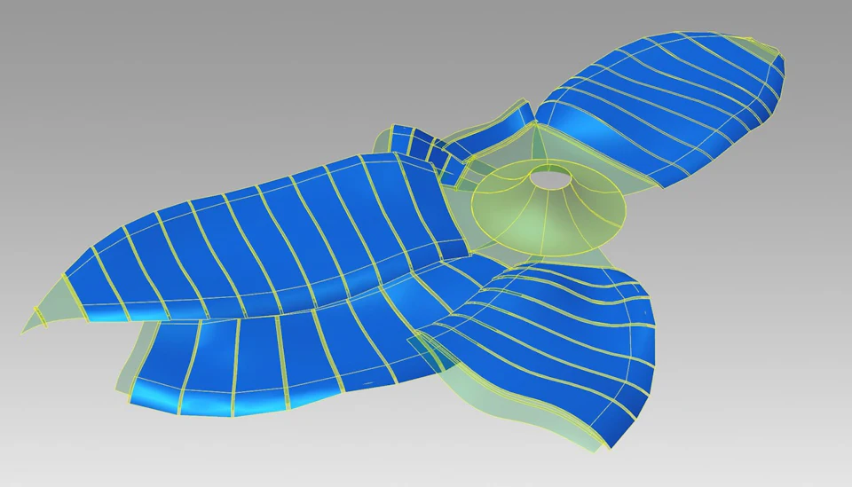 Colored digital roof model of VanDusen Botanical Gardens Visitor Centre